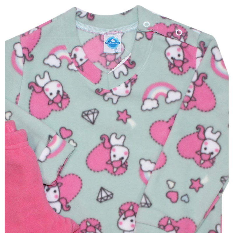 Pijama Longo Feminino Microsoft