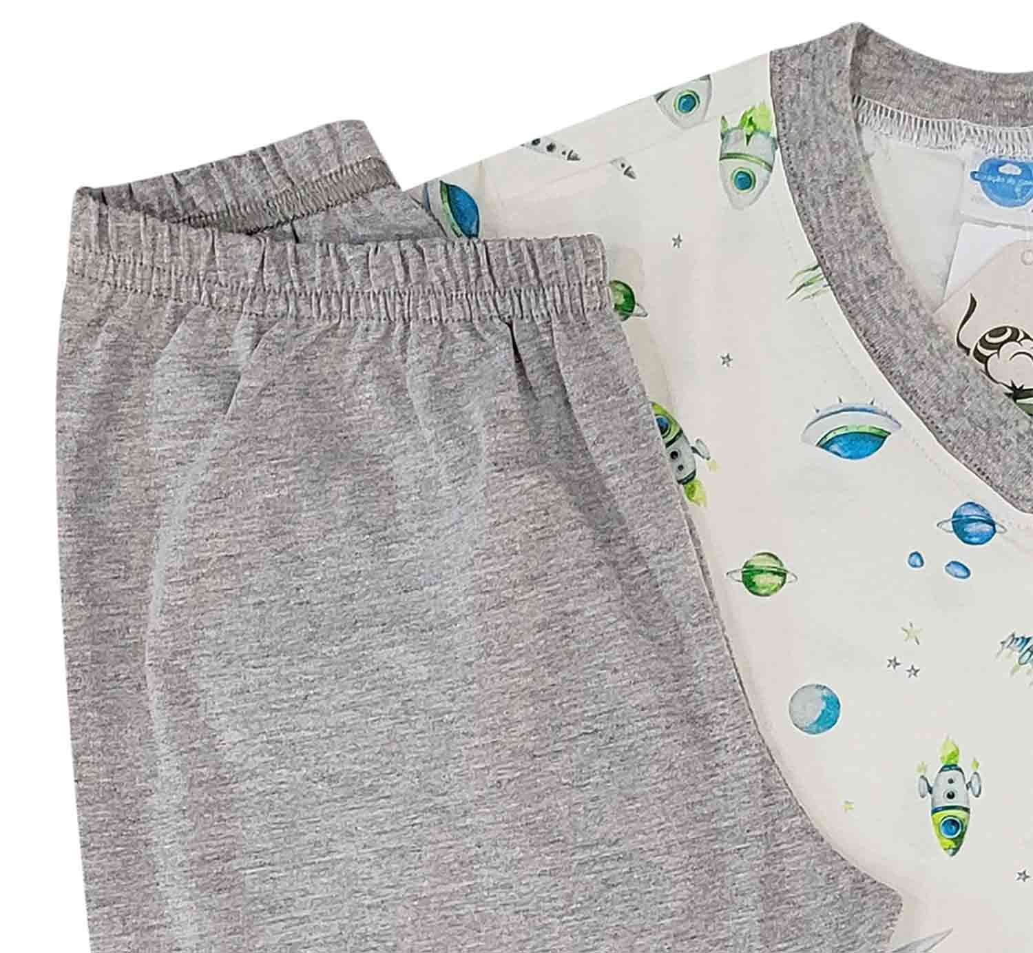 Pijama Longo Masculino Infantil Foguete