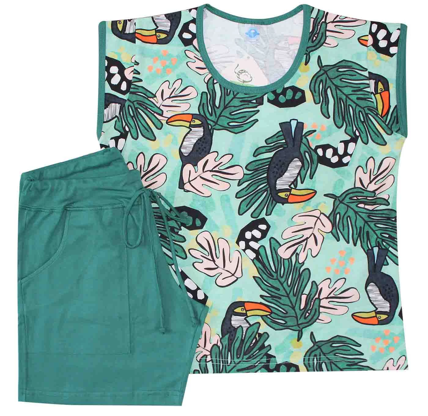 Pijama Feminino Curto Tucano