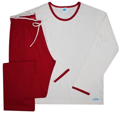 Pijama Feminino Longo Cavalinho Bordô