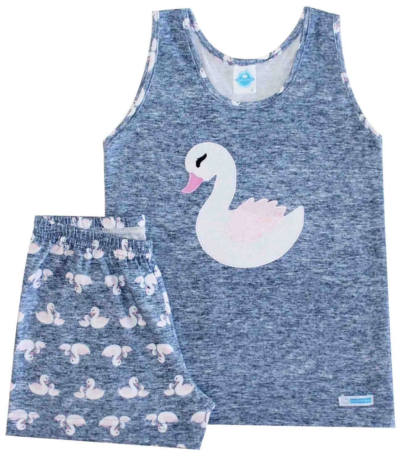 Pijama Feminino Curto Patinho
