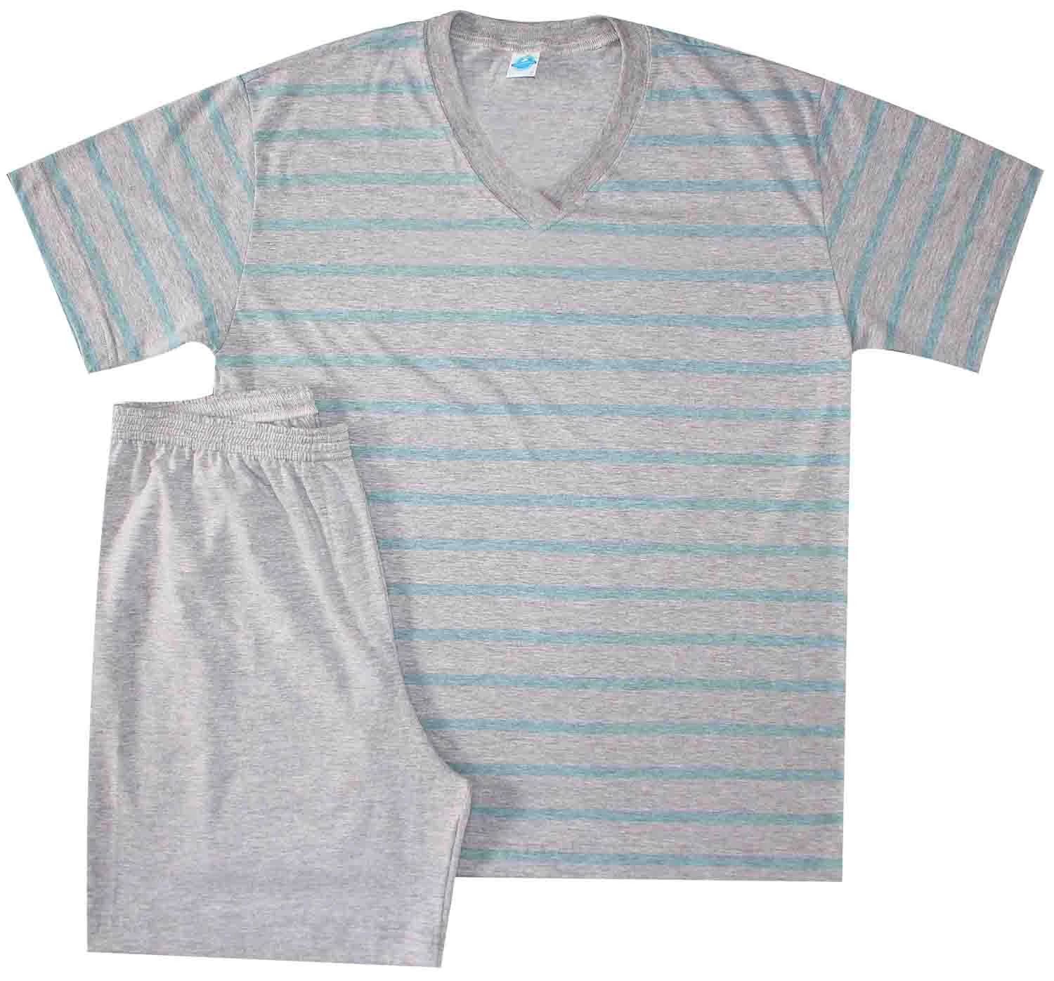 Pijama Masculino Curto Blue em Mescla