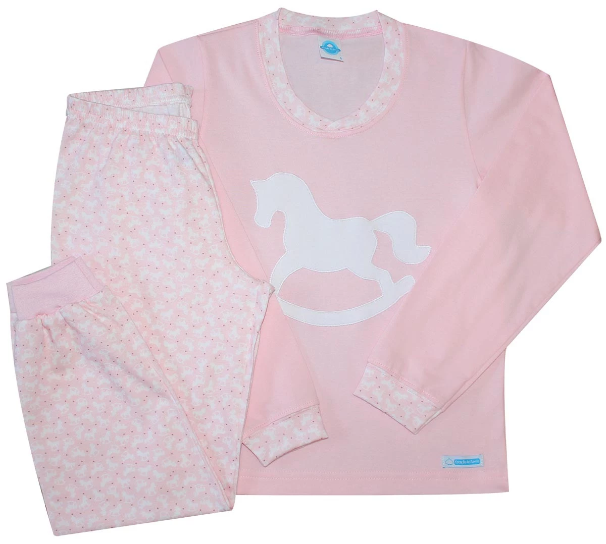 Pijama Feminino Longo Cavalinho Rosa
