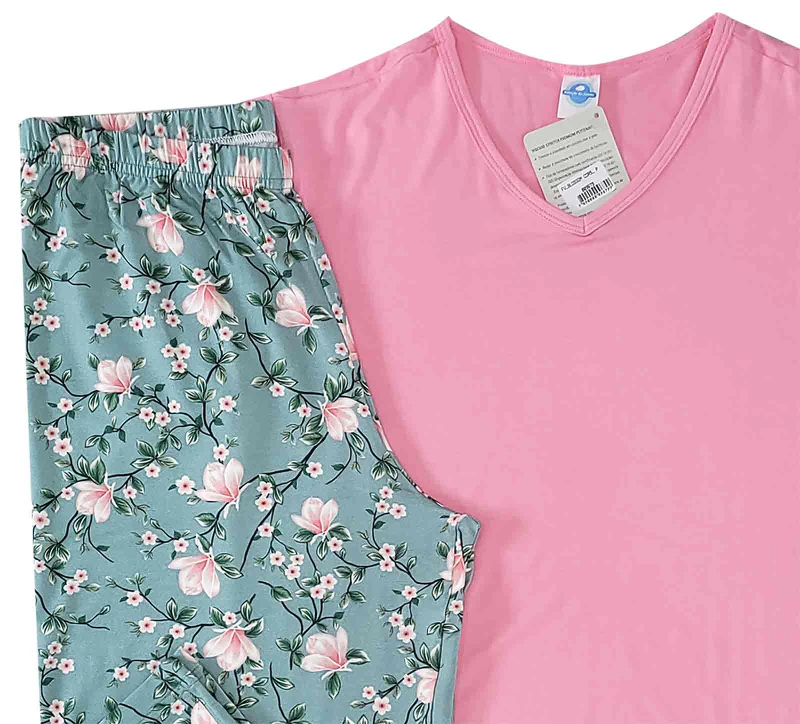 Pijama Pantacourt Feminino Blossom