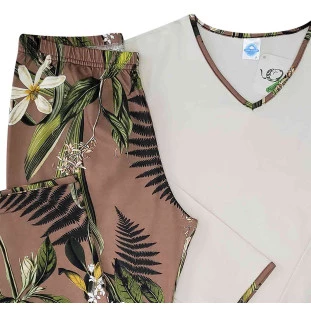 Pijama feminino longo de algodão Jasmim