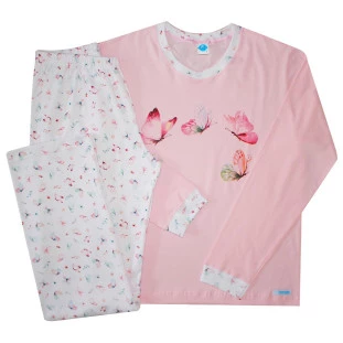 Pijama Longo Borboletas Adulto