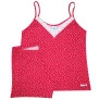 Pijama Curto Feminino Poá Vermelho